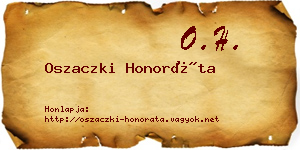 Oszaczki Honoráta névjegykártya